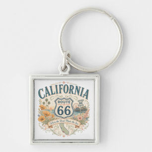 California Route 66 Golden Coast Aandenken Sleutelhanger