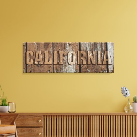 California rustieke houten muur canvas teken (Insitu (Woonkamer))