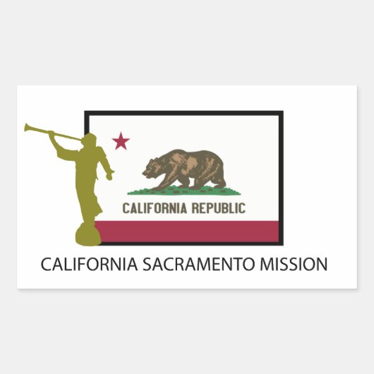 CALIFORNIA SACRAMENTO MISSIE LDS CTR RECHTHOEKIGE STICKER (Voorkant)