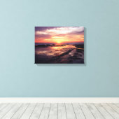 California, San Diego, Sunset Cliffs, Sunset 3 Canvas Afdruk (Insitu (Houten vloer))