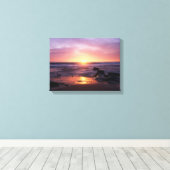 California, San Diego, Sunset Cliffs, Sunset 4 Canvas Afdruk (Insitu (Houten vloer))