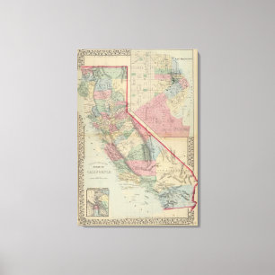 California, San Francisco Map door Mitchell Canvas Afdruk