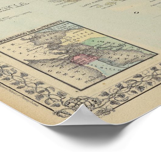 California, San Francisco Map door Mitchell Poster (Hoek)