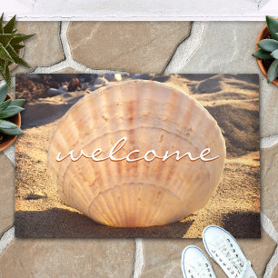 California Sandy Beach Seashell Foto Welkom Deurmat