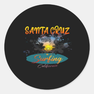 California Santa Cruz Surfing  Ronde Sticker