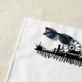 California Santa Monica CA Iconic Pier Silhouette Strandlaken (In situ)