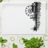 California Santa Monica CA Iconic Pier Silhouette Theedoek (Gevouwen)