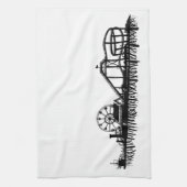 California Santa Monica CA Iconic Pier Silhouette Theedoek (Verticaal)