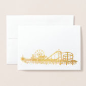 California Santa Monica CA Pier Beach Ferris Wheel Folie Kaarten (Voorkant met envelop)