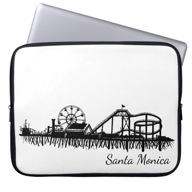 California Santa Monica CA Pier Beach Ferris Wheel Laptop Sleeve (Voorkant)