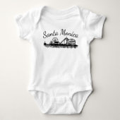 California Santa Monica Pier geïllustreerd Romper (Voorkant)