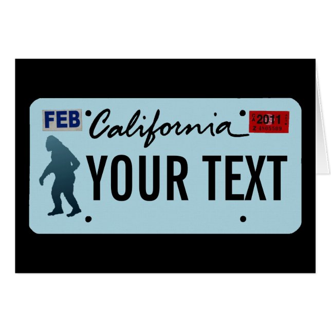 California Sasquatch License Bord (Voorkant Horizontaal)