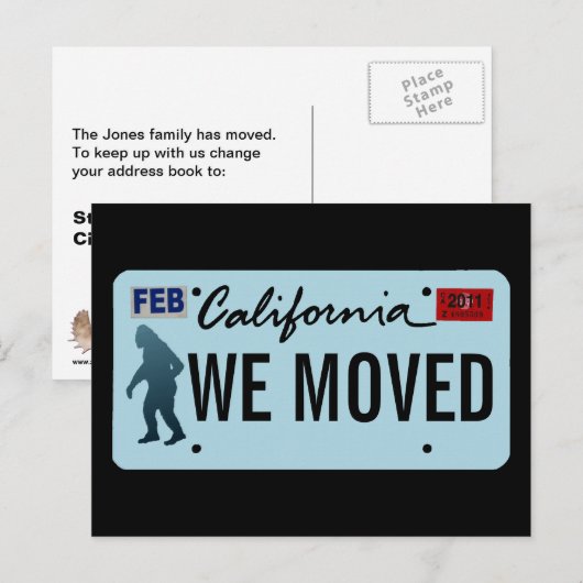 California Sasquatch License Bord Aankondigingskaart (Voorkant / Achterkant)