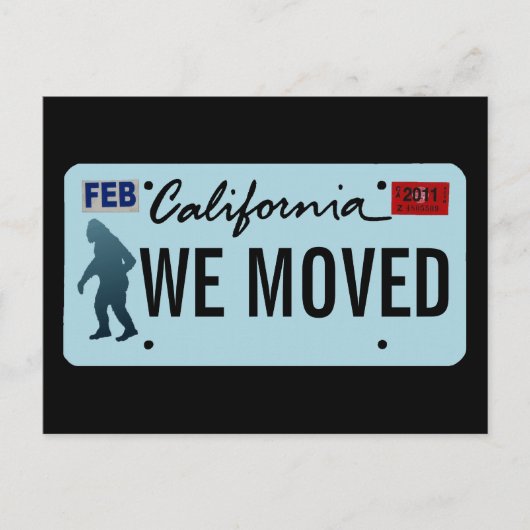 California Sasquatch License Bord Aankondigingskaart (Voorkant)