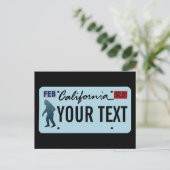 California Sasquatch License Bord Briefkaart (Staand voorkant)