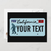 California Sasquatch License Bord Briefkaart (Voorkant / Achterkant)