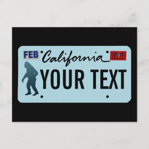 California Sasquatch License Bord Briefkaart
