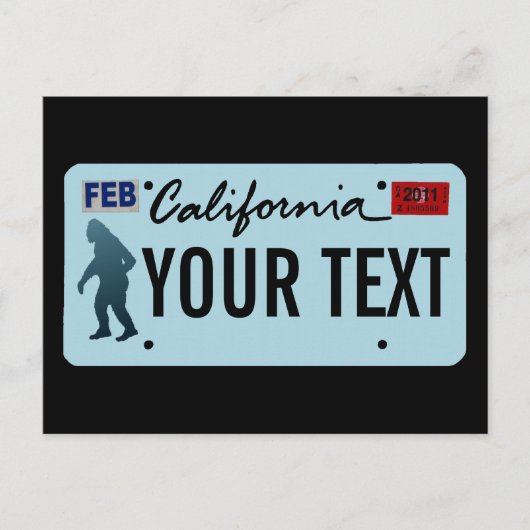 California Sasquatch License Bord Briefkaart (Voorkant)