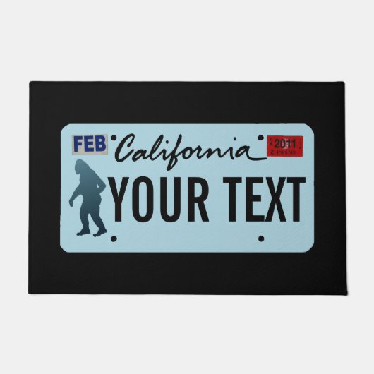 California Sasquatch License Bord Deurmat (Voorkant)