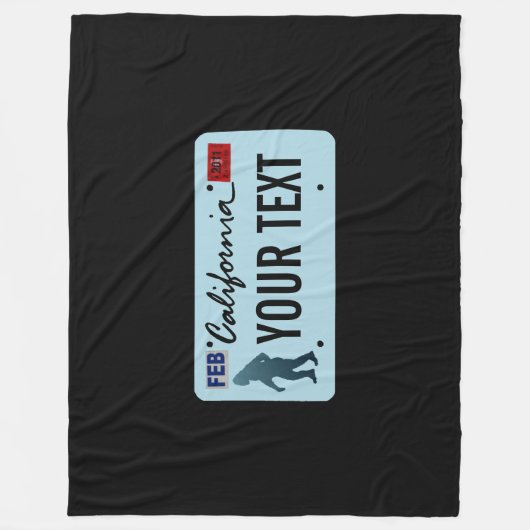 California Sasquatch License Bord Fleece Deken (Voorkant)