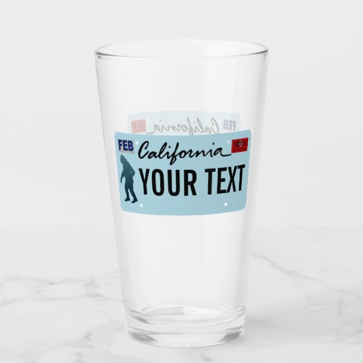 California Sasquatch License Bord Glas (Voorkant)
