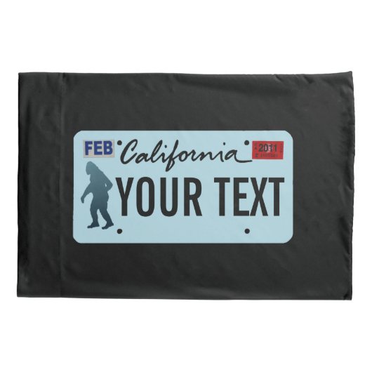 California Sasquatch License Bord Kussensloop (Achterkant)