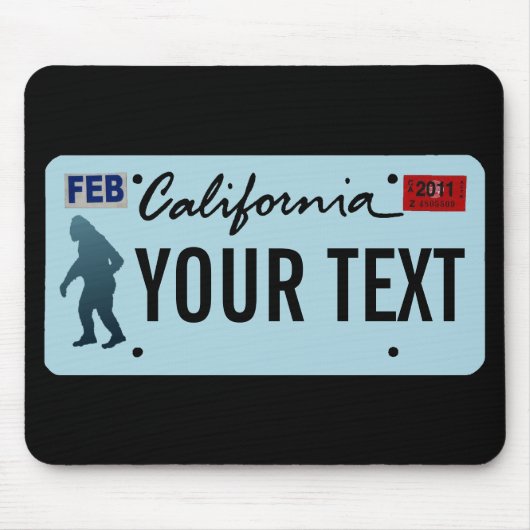 California Sasquatch License Bord Muismat (Voorkant)
