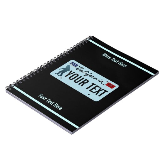 California Sasquatch License Bord Notitieboek (Linkerzijde)