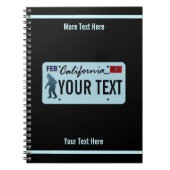 California Sasquatch License Bord Notitieboek (Voorkant)