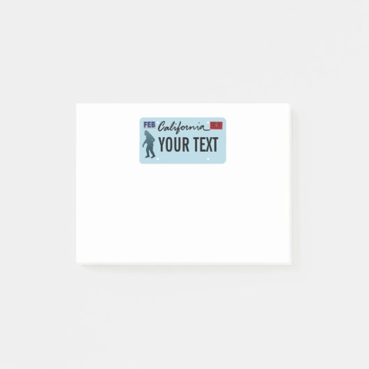 California Sasquatch License Bord Post-it® Notes (Voorkant)