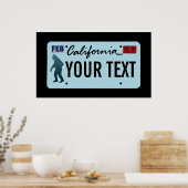 California Sasquatch License Bord Poster (Keuken)