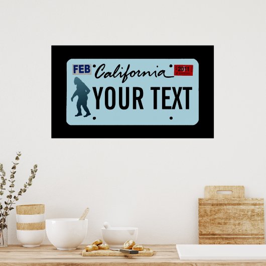 California Sasquatch License Bord Poster (Keuken)