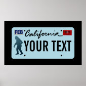 California Sasquatch License Bord Poster (Voorkant)
