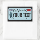California Sasquatch License Bord Rechthoekige Sticker (Tas)