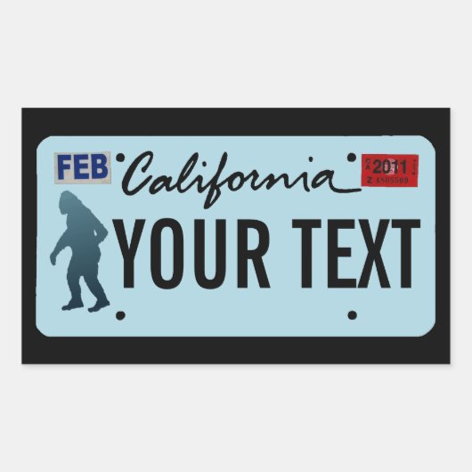 California Sasquatch License Bord Rechthoekige Sticker (Voorkant)