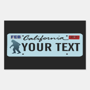 California Sasquatch License Bord Rechthoekige Sticker