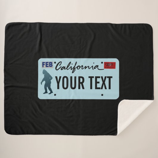 California Sasquatch License Bord Sherpa Deken (Voorkant (horizontaal))