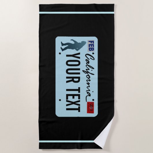California Sasquatch License Bord Strandlaken (Voorkant)