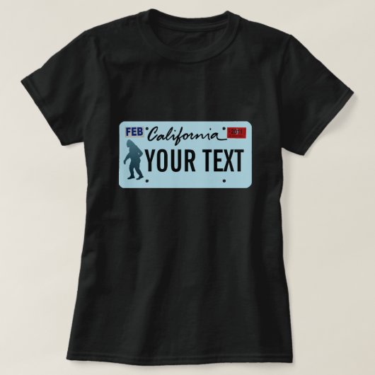 California Sasquatch License Bord T-shirt (Design voorkant)