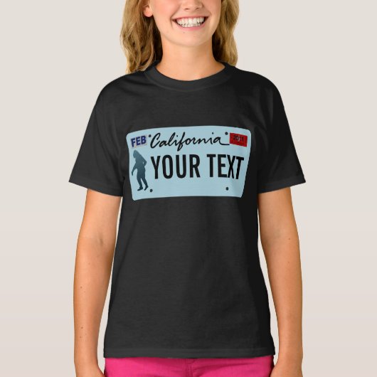California Sasquatch License Bord T-shirt (Voorkant)