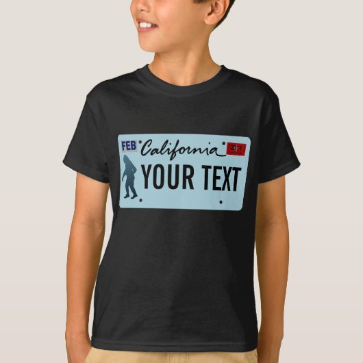 California Sasquatch License Bord T-shirt (Voorkant)