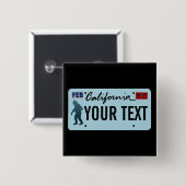 California Sasquatch License Bord Vierkante Button 5,1 Cm (Voorkant /achterkant)