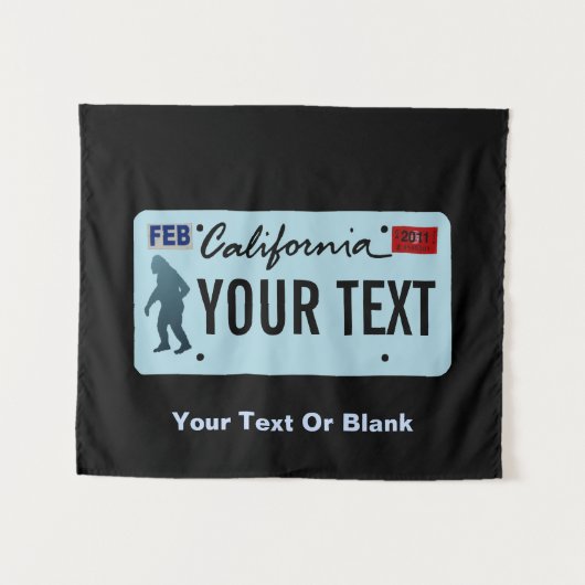 California Sasquatch License Bord Wandkleed (Voorkant (horizontaal))