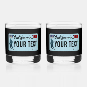 California Sasquatch License Bord Whisky Glas