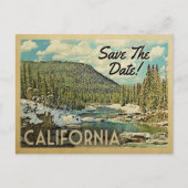 California Save the Date Mountains River Snow Aankondigingskaart (Voorkant)
