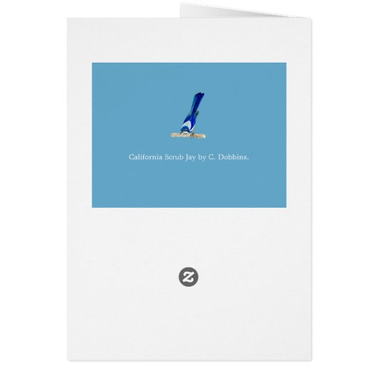 California Scrub Jay Happy Birthday Card (Achterkant)