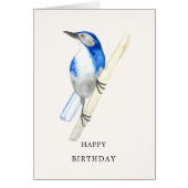 California Scrub Jay Happy Birthday Card (Voorkant)
