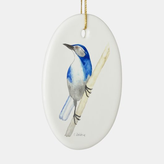 California Scrub Jay Keramisch Ornament (Rechts)