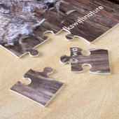 California Scrub Jay Songbird on Treestump Legpuzzel (Zijkant)