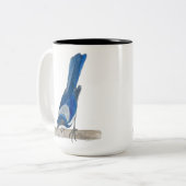 California Scrub Jay Tweekleurige Koffiemok (Voorkant links)